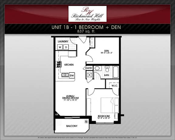 Richmond Hill 1 Bedroom + Den B