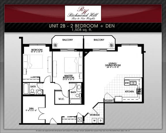 2 Bedroom + Den A