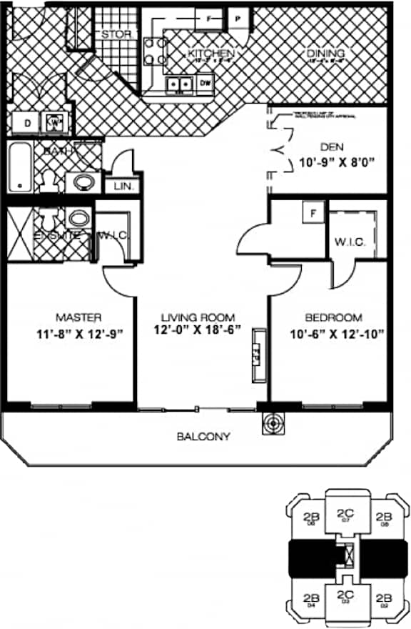 2 Bedroom + Den