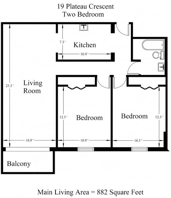 19 Plateau Crescent 2 Bedroom + Balcony