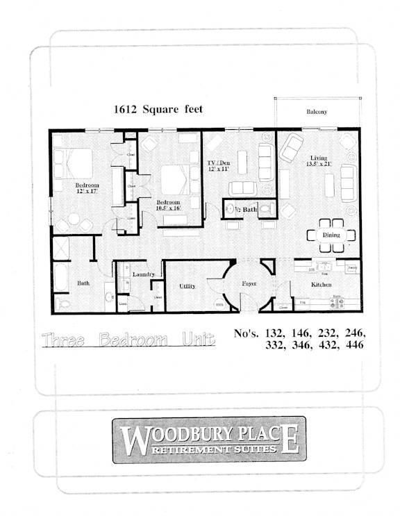 Woodbury Place Three Bedroom Two Bath A Image