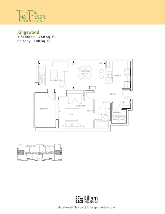 The Plaza - Kingswood One bedroom + Balcony Image