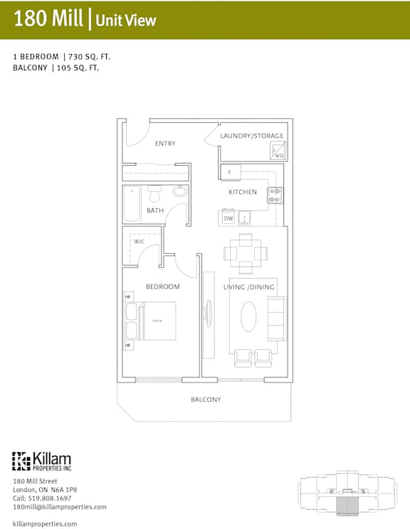 180 Mill 1 Bedroom B