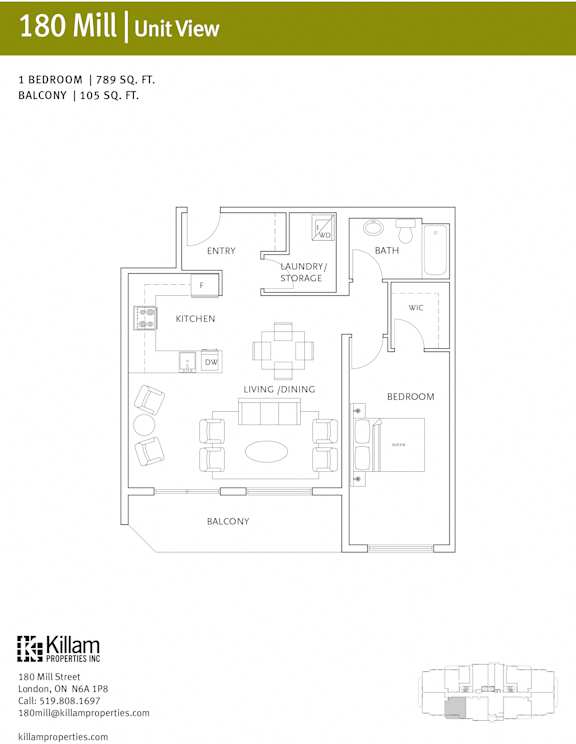 180 Mill 1 Bedroom C
