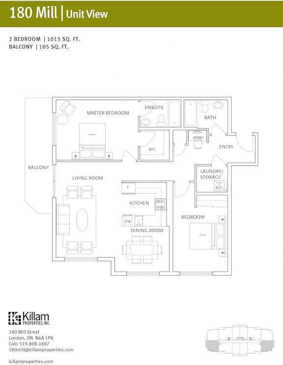 180 Mill 2 Bedroom B