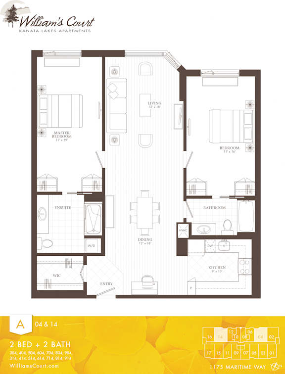 Willam's Court A - 2 Bedroom + 2 Bath