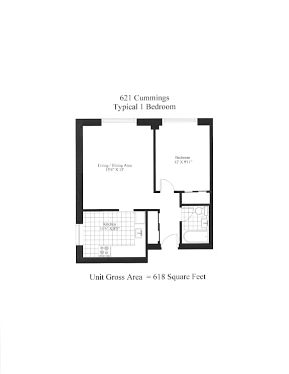 621 Cummings Avenue 1 Bedroom A