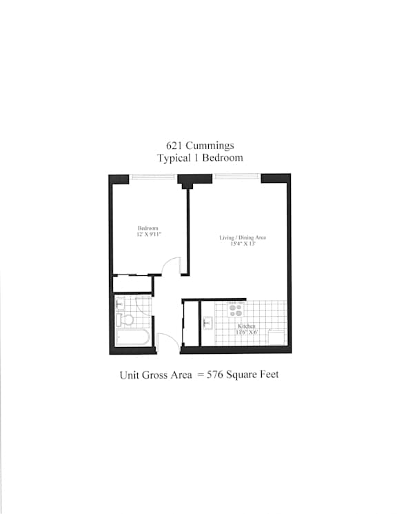 621 Cummings Avenue 1 Bedroom B