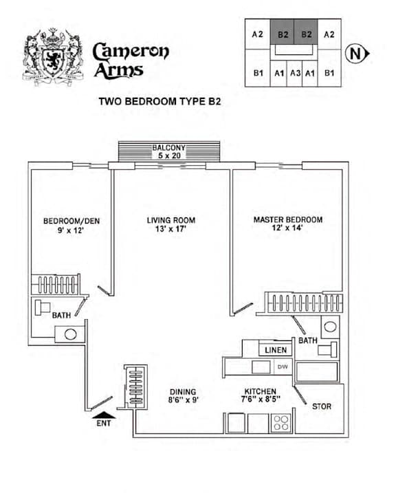 Cameron Arms Two Bedroom Large B Image