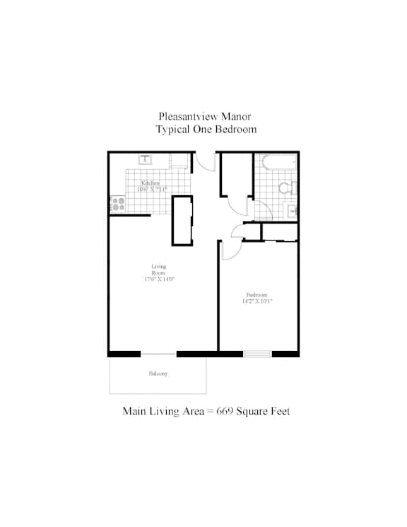 Pleasantview Manor Apartments One Bedroom