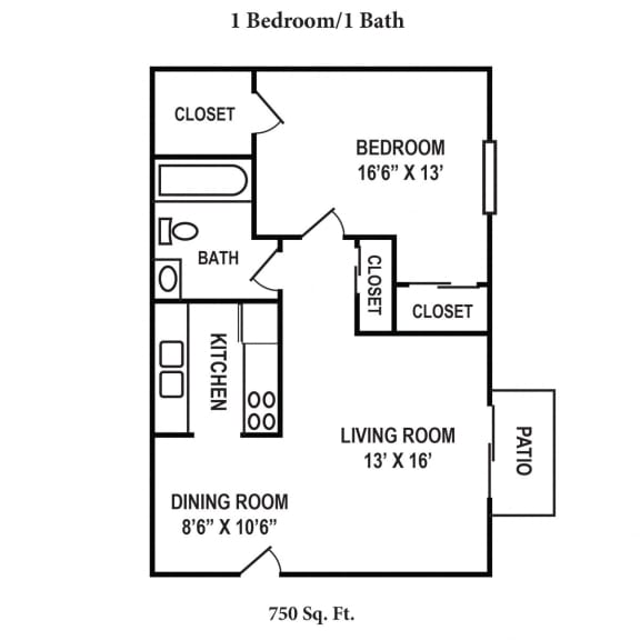 1 bed 1 bath at Crown Ridge Apartments, Ohio, 45005