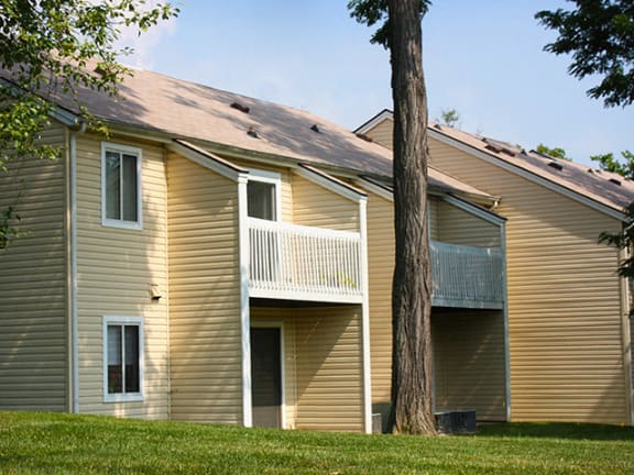 Patios and balconies at Hunter's Creek Apartments in Blue Ash, OH