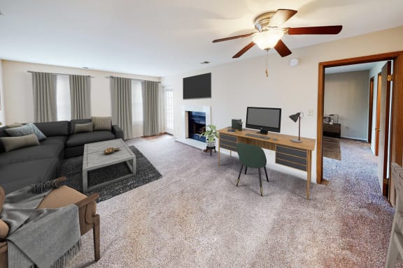 Modern Living Room at Woodhills Apartments, West Carrollton