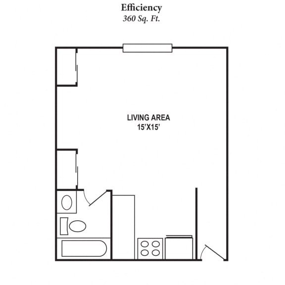 Studio Floor Plan at Barkley Ridge Apartments, Southgate, KY, 41071
