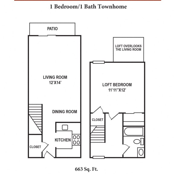 1b1b Townhome 663SqFt at Concord Woods Apartments, Milford, 45150