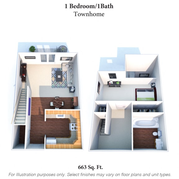 1b1b townhome 663sqft at Concord Woods Apartments, Milford, Ohio