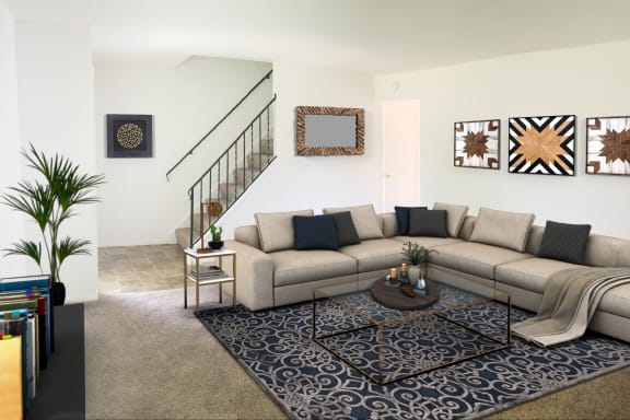 Living Room 1 at Forest Park Apartments, Ohio