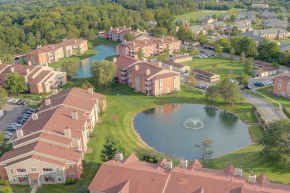 Drone View at Steeplechase Apartments, Loveland, OH