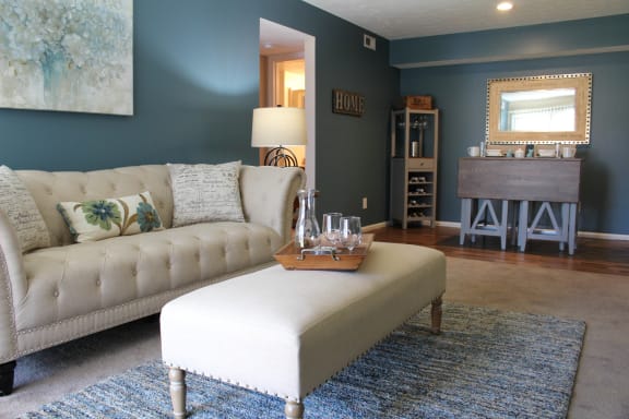 Model Living Area at Steeplechase Apartments, Loveland, 45140
