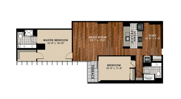B10 2 Bedroom 2 Bathroom Floor Plan at Optima Old Orchard Woods, Illinois, 60077