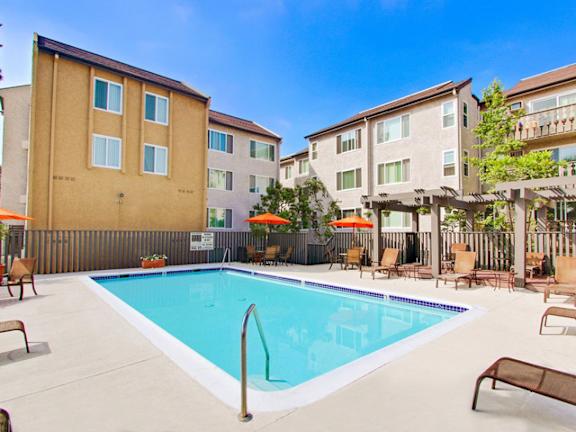 One of two sparkling pools at Woodcliff Apartments, 3201 Overland Ave, 90034, California