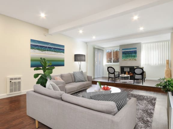Wood Inspired Flooring at Woodcliff Apartments in The Palms, LA, California