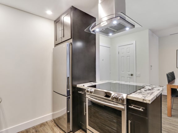 Stainless Steel Appliances at Woodcliff Apartments in The Palms neighborhood, Los Angeles