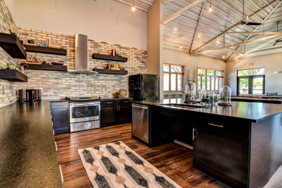 Kitchen Area In Clubhouse at Aviator at Brooks,Texas