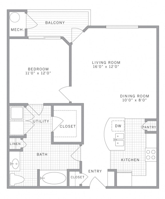 A2 Floor Plan at AVE Union, Union, NJ, 07083