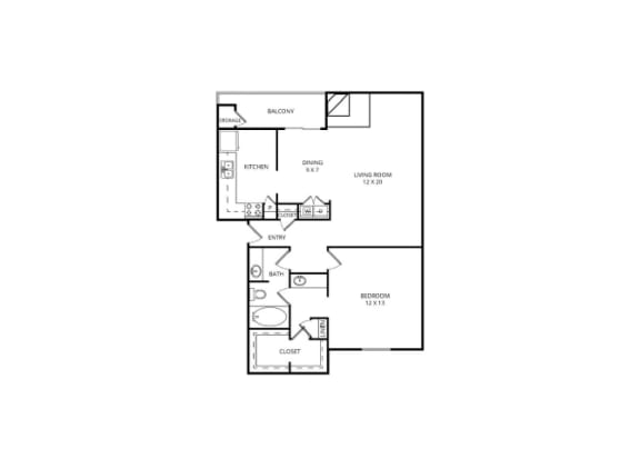 Williamsburg 1 Bed | 1 Bath | 810 Sq. Ft. at Country Square, Texas