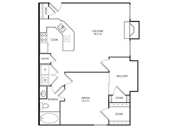 The Stern 1 Bed | 1 Bath | 716 Sq. Ft. at Edgewater, Texas