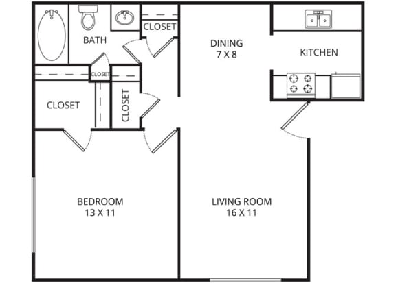 Blue Bonnet 1 Bed | 1 Bath | 629 Sq.Ft. at Garden Park, Texas, 75062