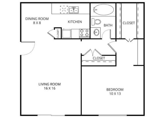 Acapulco 1 Bed | 1 Bath | 661 Sq.Ft. at Parkwood, Irving, TX