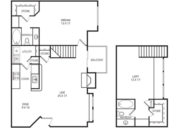 Silver Maple 2 Bed | 2 Bath | 1300 Sq.Ft. at Plaza DeVille, San Antonio, Texas