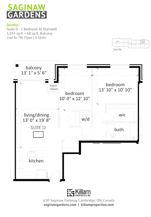 Dundas Suite D - 2 Bedroom At Stairwell