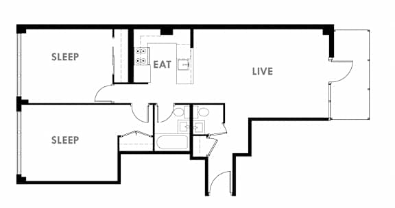 The Edge Two Bedroom Floor Plan