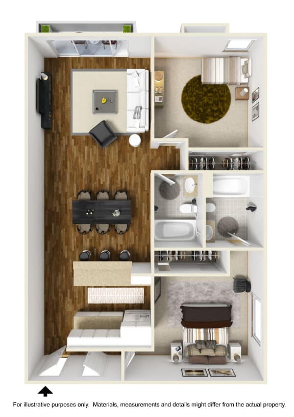 2 Bed 2 Bath Plan B at 430 Kelton, California, 90024