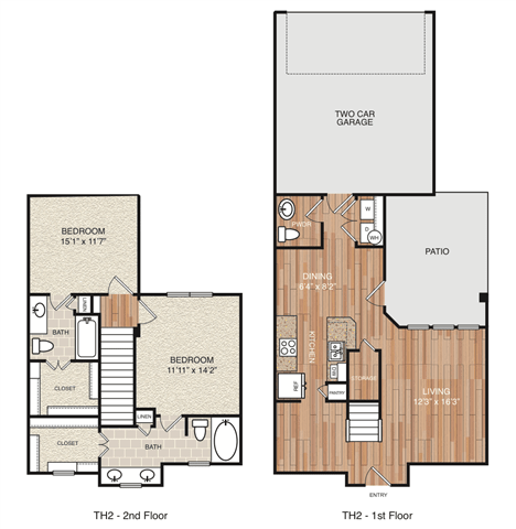 E2 Floor Plan at Berkshire Medical District, Dallas, TX, 75219