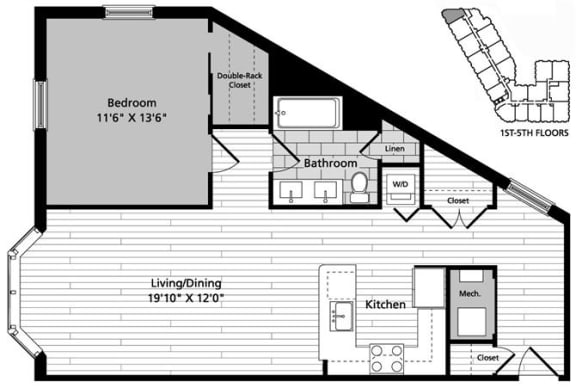 A4 Floor Plan at Gatehouse 75, Massachusetts, 02129
