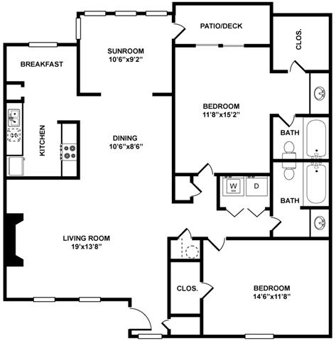 The Englewood Floor Plan at The Berkshires at Vinings, Smyrna