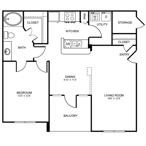 A5 Floor Plan at Stoneleigh on Spring Creek, Garland, TX, 75044