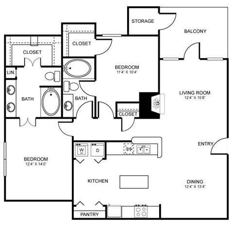 D7 Floor Plan at Stoneleigh on Spring Creek, Garland, TX, 75044