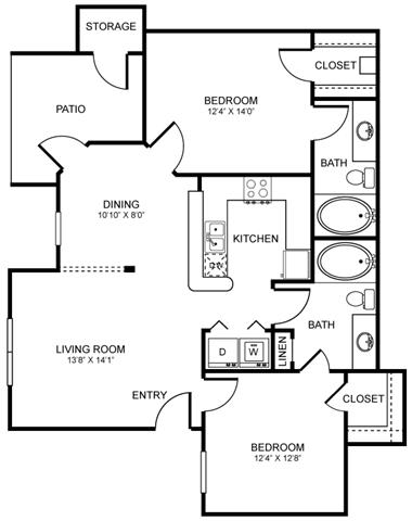 D1 Floor Plan at Stoneleigh on Spring Creek, Texas, 75044