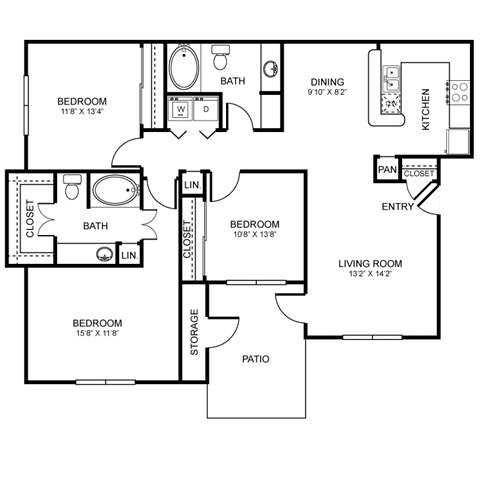 H2 Floor Plan at Stoneleigh on Spring Creek, Garland, Texas