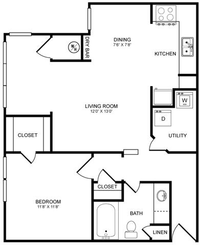 A2S Floor Plan at Highlands Hill Country, Austin