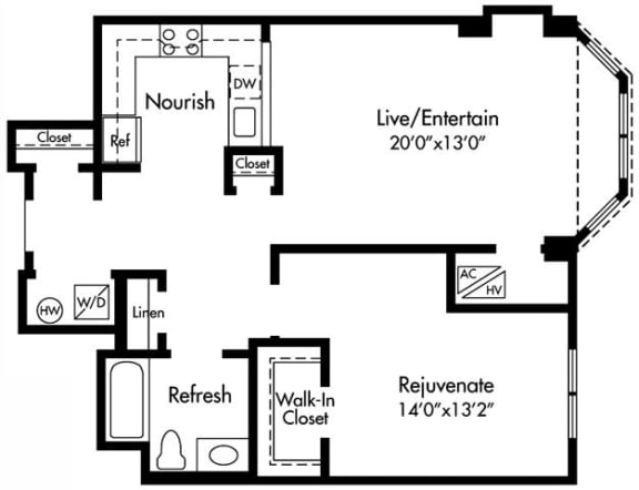 A4 Floor Plan at HighPoint, Quincy, MA, 02169