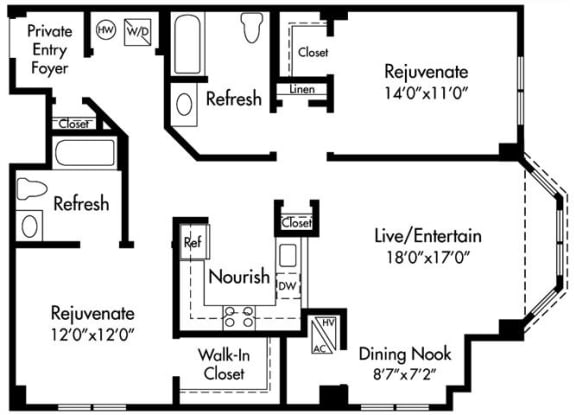 D4 Floor Plan at HighPoint, Quincy, MA