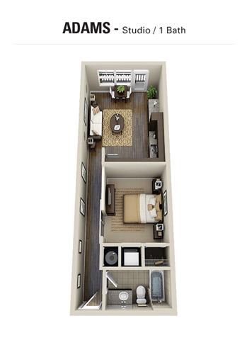 Adams Floor Plan at Berkshire Village District, Raleigh, North Carolina