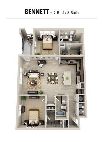Bennett Floor Plan at Berkshire Village District, North Carolina