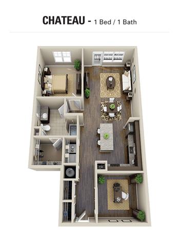 Chateau Floor Plan at Berkshire Village District, Raleigh, NC, 27605